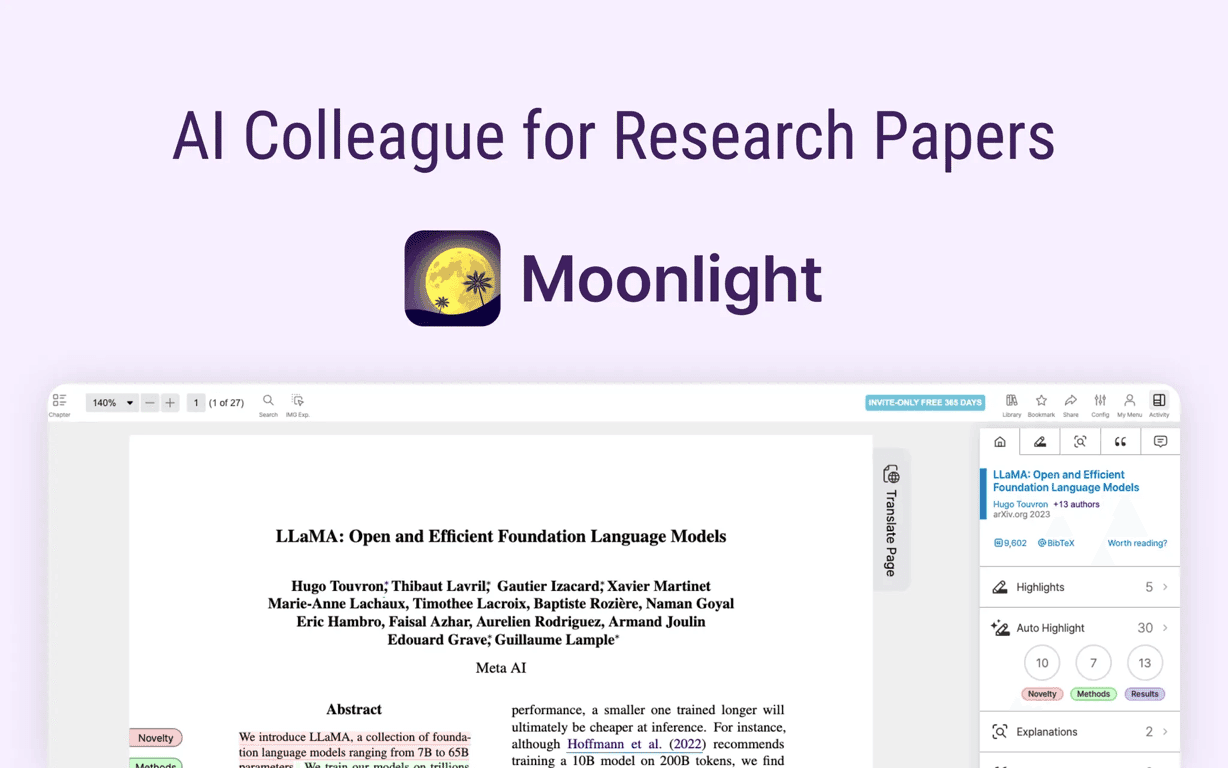 Moonlight:AI Colleague for Research Papers